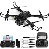 Drohne mit kamera 720p hd, WiFi FPV drone für Anfänger, RC Quadcopter mit 2 Batterien, Schwerkraft...