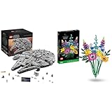 LEGO 75192 Star Wars Millenium Falcon großes Bauset & Icons Wildblumenstrauß-Set