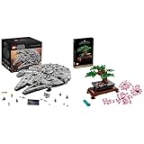 LEGO 75192 Star Wars Millenium Falcon großes Bauset & Icons Bonsai Baum Set für Erwachsene,...