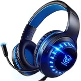 Pacrate PC Gaming Headset für PS4 Xbox One PS5, PS4 Headset mit Mikrofon & LED Lichter, PS4 Gamer...
