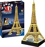 Ravensburger 3D Puzzle Eiffelturm in Paris bei Nacht 12579 - leuchtet im Dunkeln - 216 Teile - ab 10...
