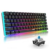 AJAZZ Gaming Tastatur Mechanische, AK33 RGB Beleuchtung Tastatur Blau Schalter 82 Taste QWERTY...
